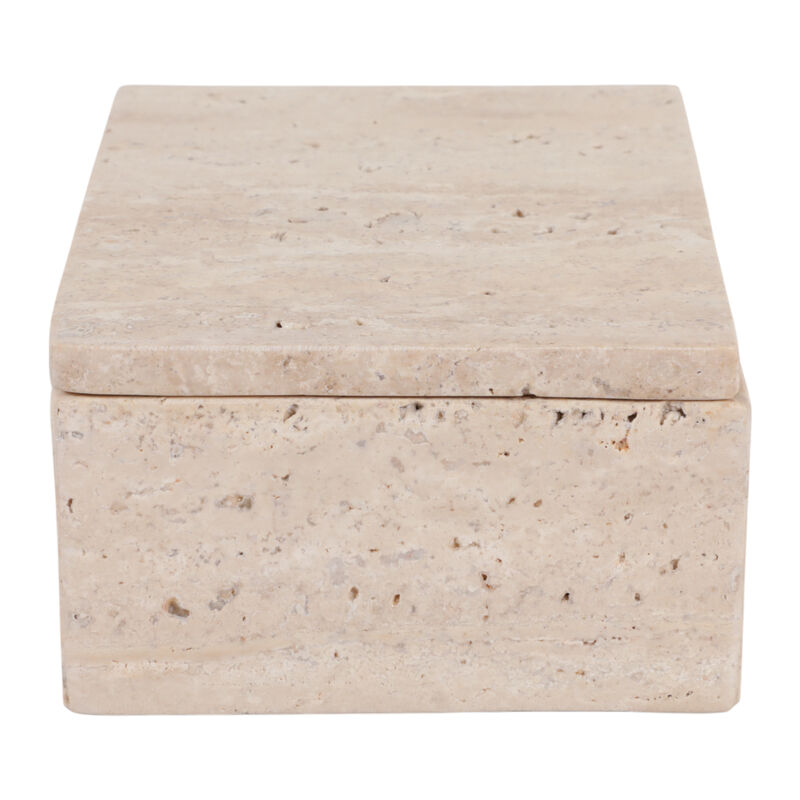 7" Travertine Box, Tan image number 4