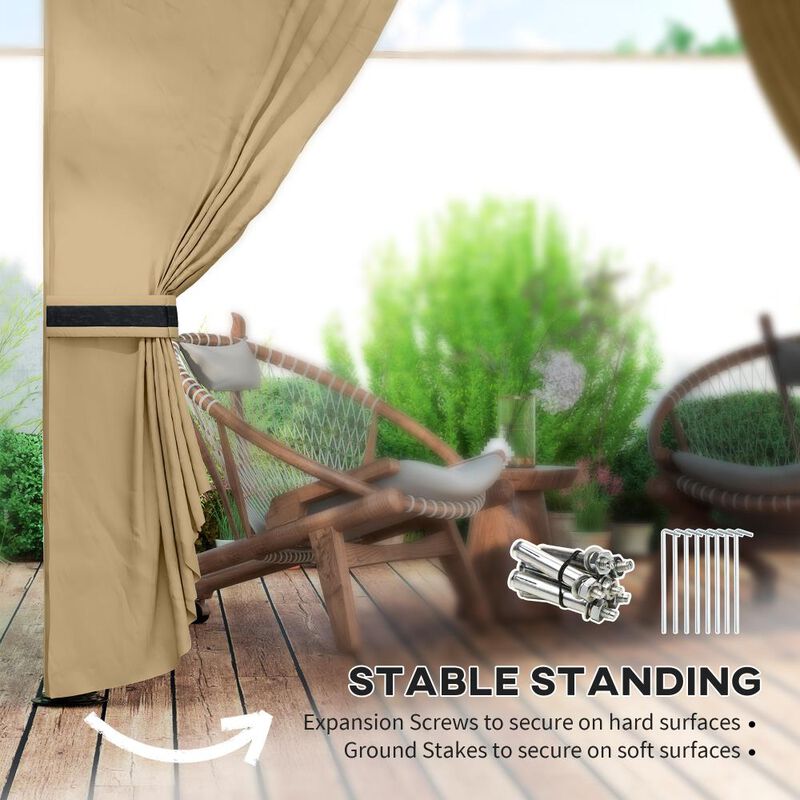 Hivvago 11x11 Double Tier Gazebo with Church Windows image number 6