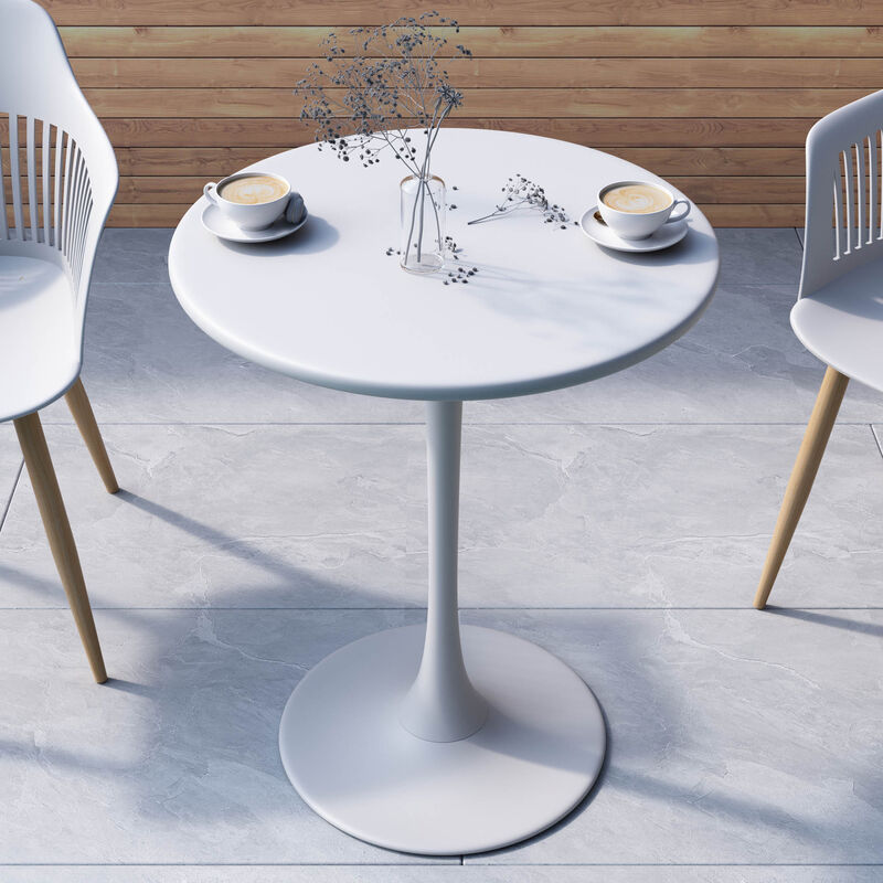 KURV&reg; OUTDOOR & INDOOR ROUND 24" STEEL BISTRO TABLE