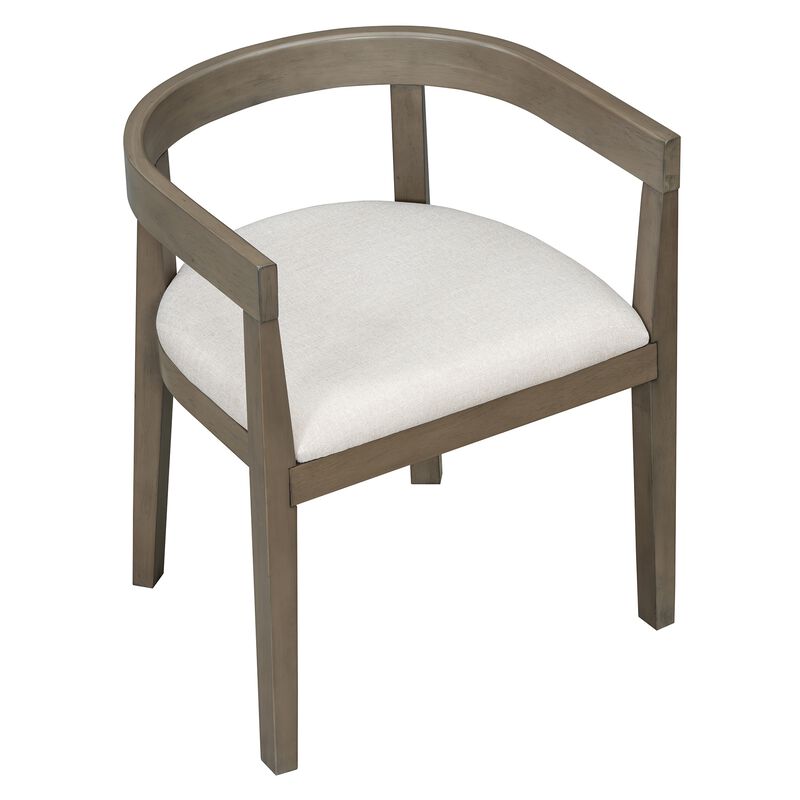 Whisen Set of 4 Curved Back Dining Chairs, Upholstered Solid Wood Frame Kitchen Chairs for Dining Room image number 0