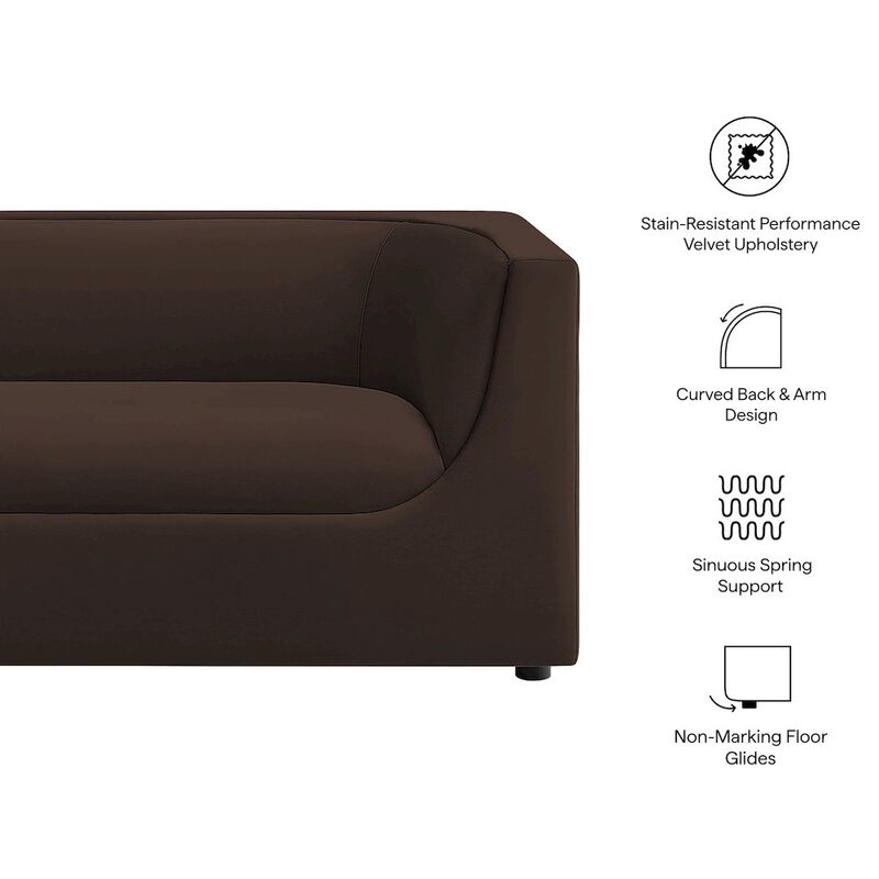 Hilda 67" Curved Back Performance Velvet Loveseat image number 1