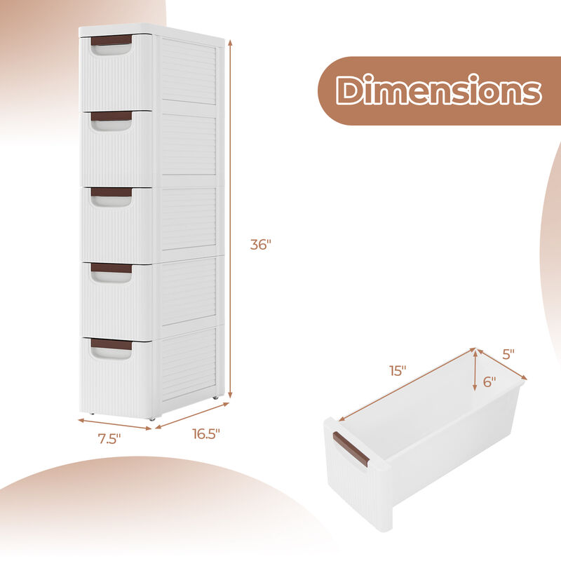 Space-Saving Slim Drawer Organizer on Wheels – Mobile Storage Cabinet for Tight Spots