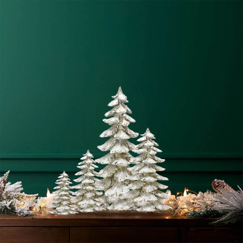 Set of 4 Decorative Trees for Festive Holiday Décor and Home Accent