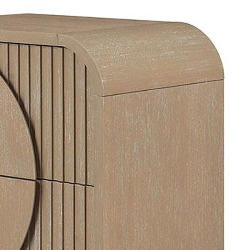 Queen Bedroom Set, Natural Brown Wood, 2 Piece Set with Nightstand image number 6