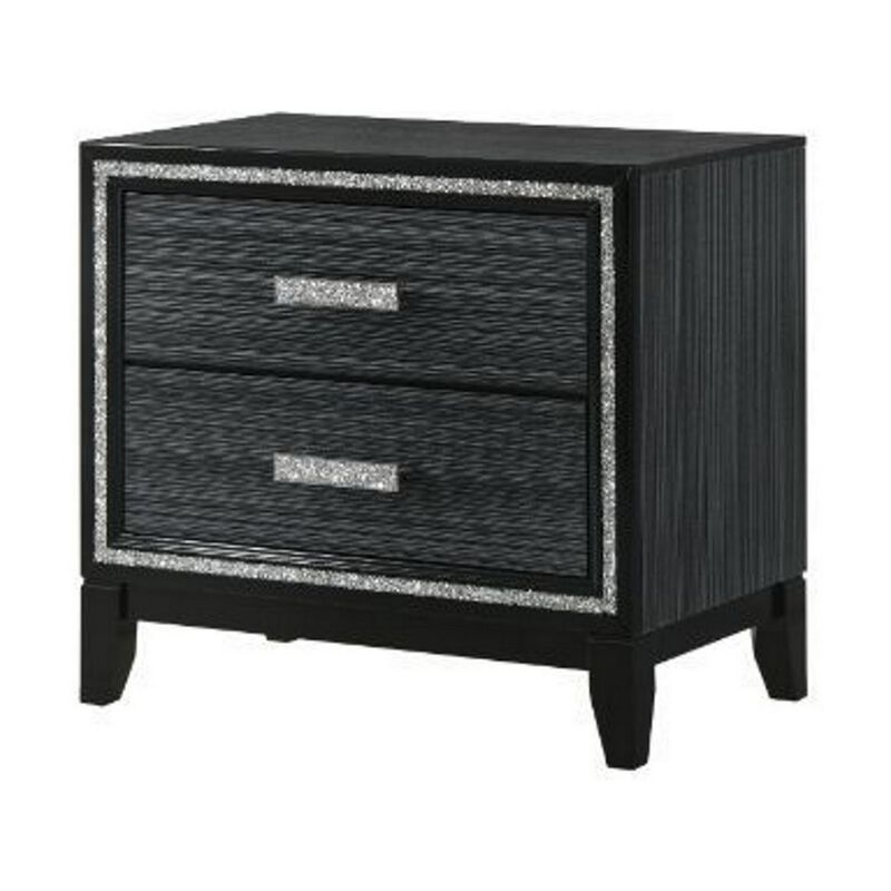 Queen Size Bedroom Set, Black Finish, 5-Piece Set with Bed, 2 Nightstands, Dresser and Mirror image number 4