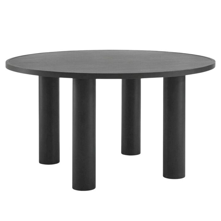 Aluminum Outdoor Dining Table with Round Top and Sturdy Base
