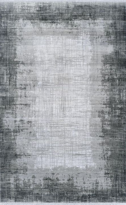 HomeRoots Abstract Distressed Area Rug With Fringe