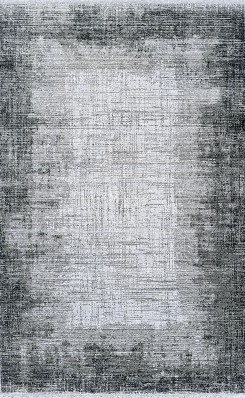 HomeRoots Abstract Distressed Area Rug With Fringe image number 0