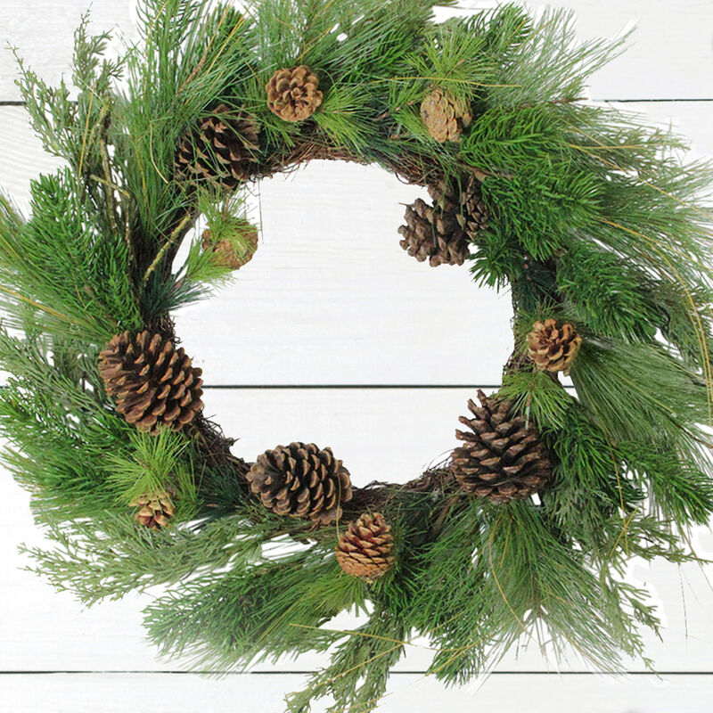 Pine Cones and Needles Artificial Christmas Wreath - 24-Inch  Unlit image number 1