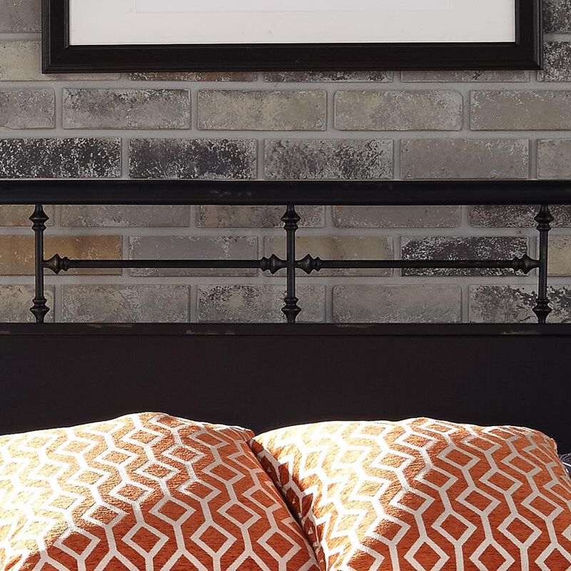Liberty Furniture Vintage Series King Metal Bed - Black in Distressed Metal image number 3