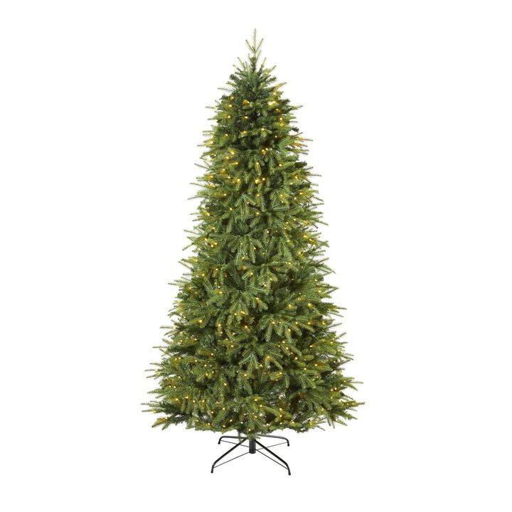 Nearly Natural Vancouver Fir Natural Look-in Artificial Christmas Tree with Clear LED Lights and Bendable Branches