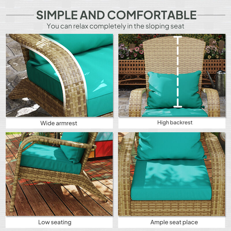 Foldable Outdoor Adirondack Chair with Weather-Resistant Build, Ideal for Camping, Deck, or Porch image number 6