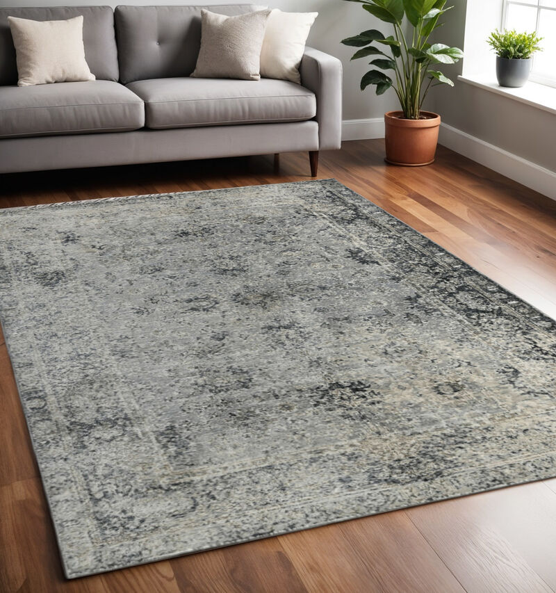 HomeRoots 8' X 10' Brown And Gray Wool Plaid Hand Tufted Area Rug image number 1