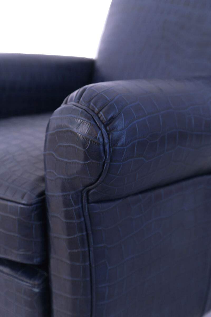 Pasargad Home Vicenza Embossed Leather Wing Chair image number 5