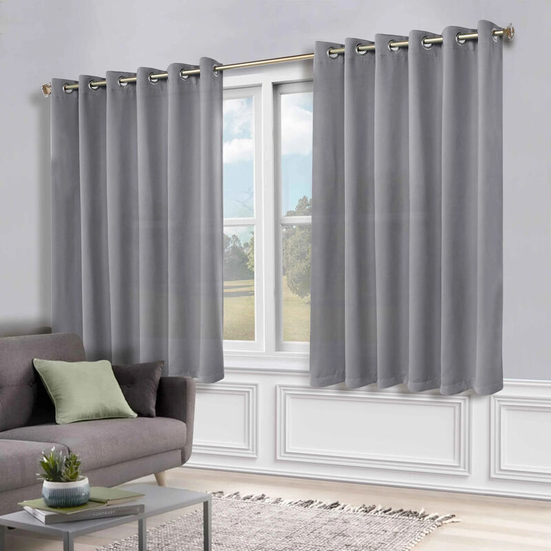 Room Darkening Window Curtain Panels Set of 2 Modern Style image number 1
