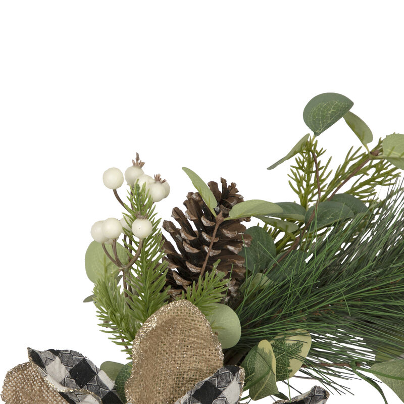 Magnolia and Frosted Pine Cones Artificial Christmas Wreath -  22-Inch  Unlit image number 2