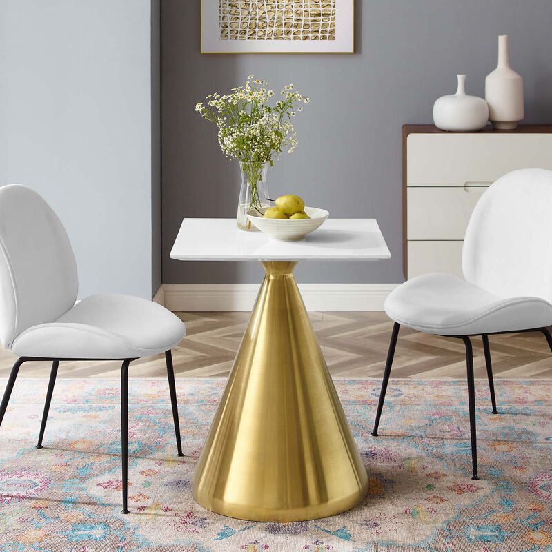 Modway - Tupelo 24" Square Dining Table Gold White