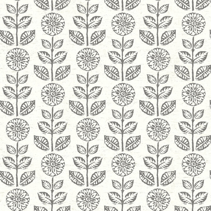 Dolly Dark Brown Folk Floral Wallpaper (Set of 2)