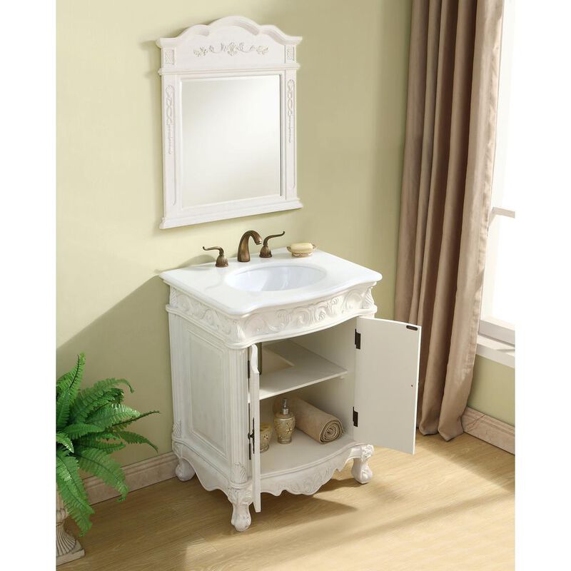 Elegant Kitchen and Bath 27 inch Single Bathroom vanity in Antique White image number 2