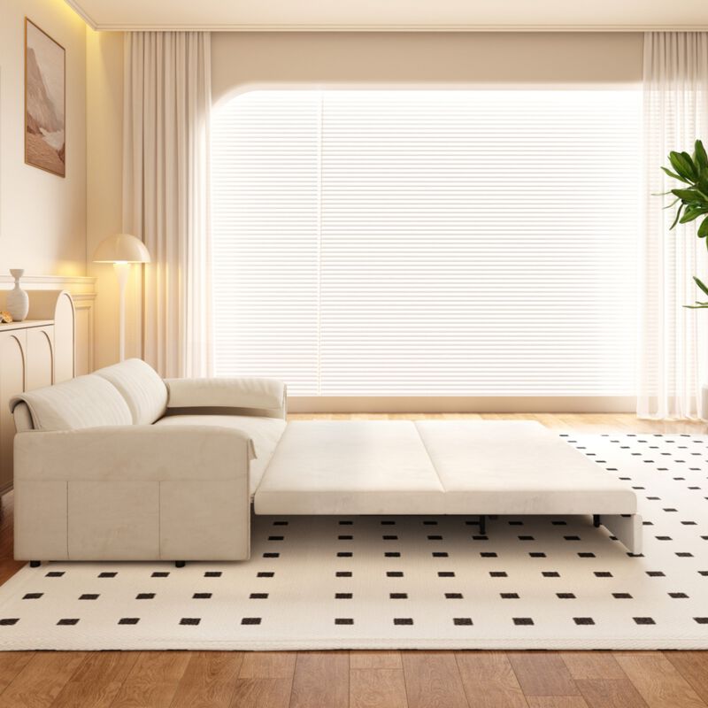 Lescet Velvet Pull‑Out Sleeper Sofa Bed image number 7