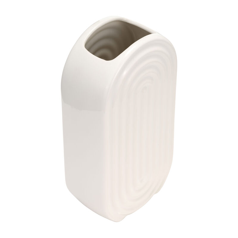Cer, 11" Oval Ridged Vase image number 4
