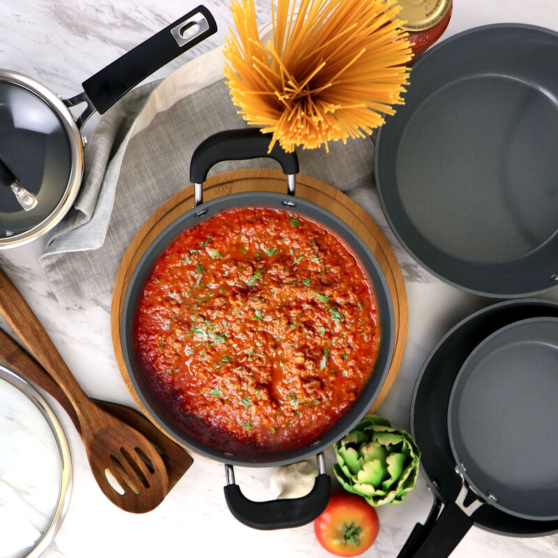 Kenmore 12 Piece Ceramic Coated Aluminum Cookware Set in Black image number 6