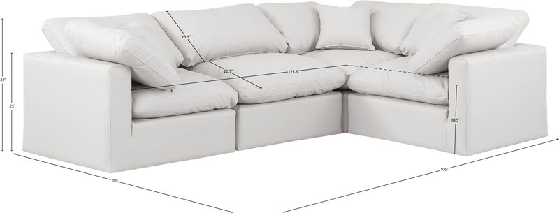 Meridian Furniture Indulge Cream Vegan Leather Modular Sectional image number 8
