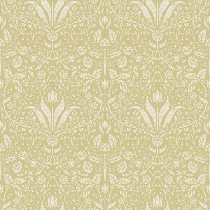 Mara Yellow Tulip Ogee Wallpaper (Set of 2)