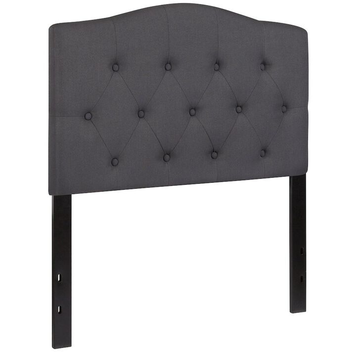 Flash Furniture Tufted Upholstered Twin Size Headboard in Dark Gray Fabric
