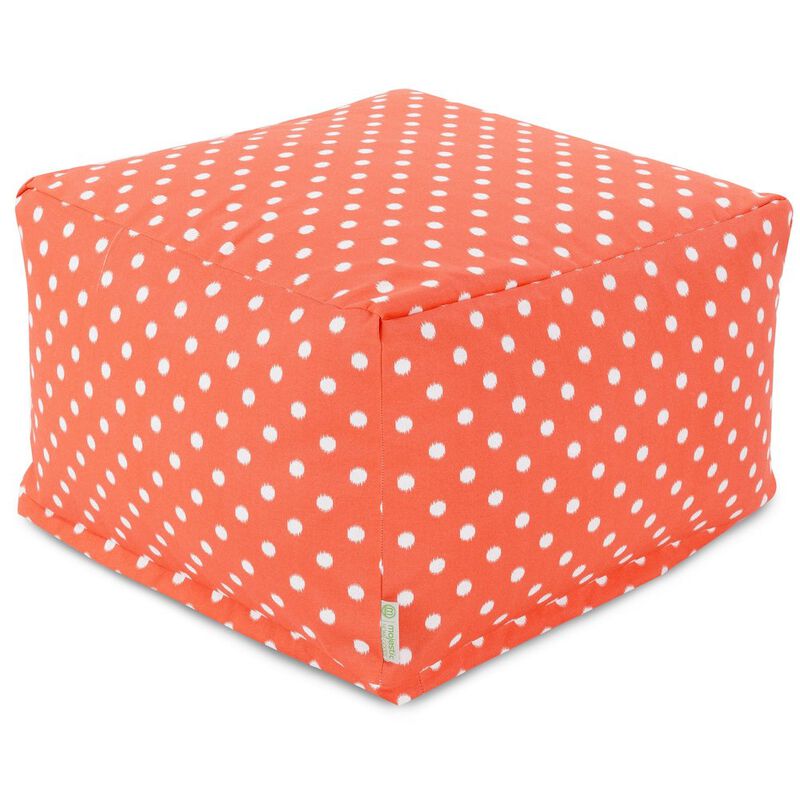 Majestic Home Goods Ottoman Pouf Ikat Dot Orange