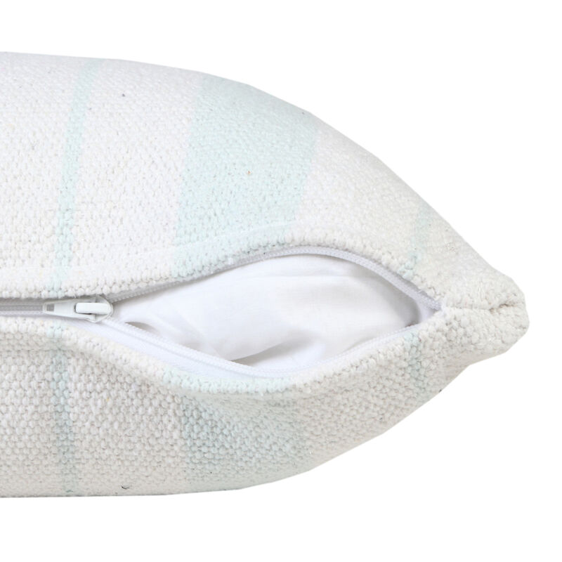 Textured 100% Cotton Coastal Zippered Pillow &ndash; Modern Decorative Accent Cushion for Sofa or Bedroom