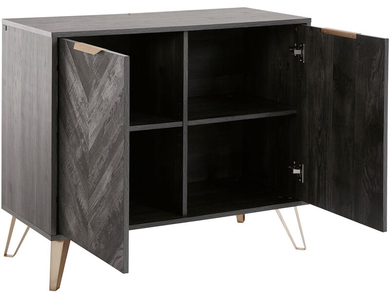 Bo Chevron Sideboard with 2 Closed Doors and Adjustable Shelves