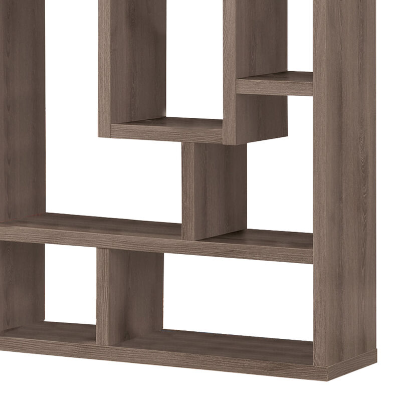 Splendid Geometric Cubed Rectangular Bookcase, Gray-Benzara