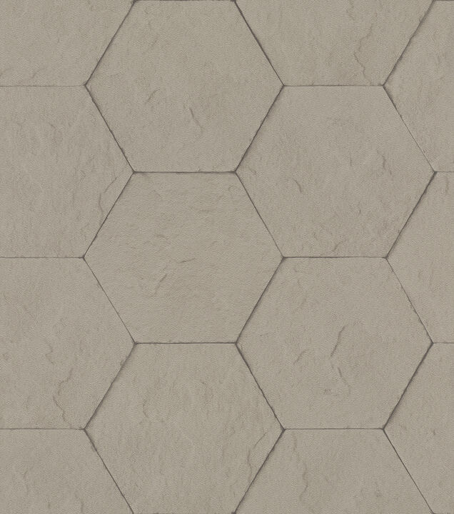Bascom Light Grey Stone Hexagon Wallpaper (Set of 2)