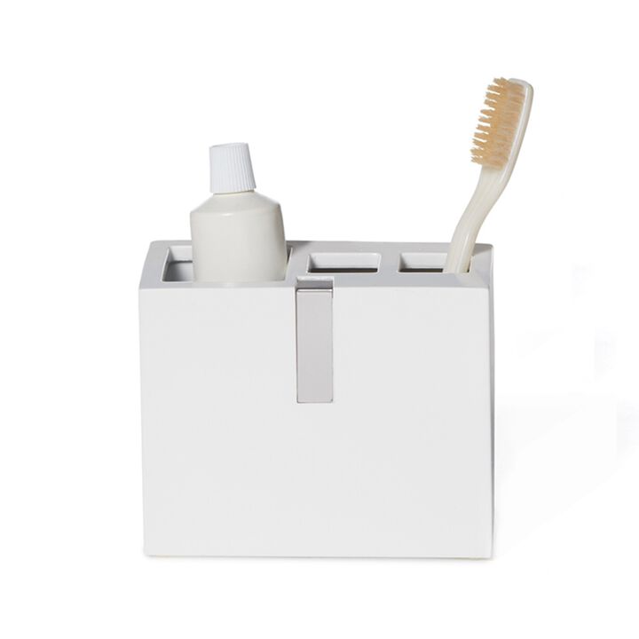 Houston Street White Toothbrush Holder