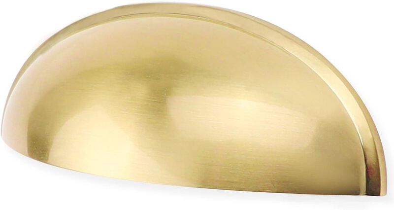 goldenwarm 5 Pack 3 in Light Brass Bin Cup Pulls Brushed Gold Cabinet Pull Gold Cup Drawer Dresser Hardware Closet Door Pulls