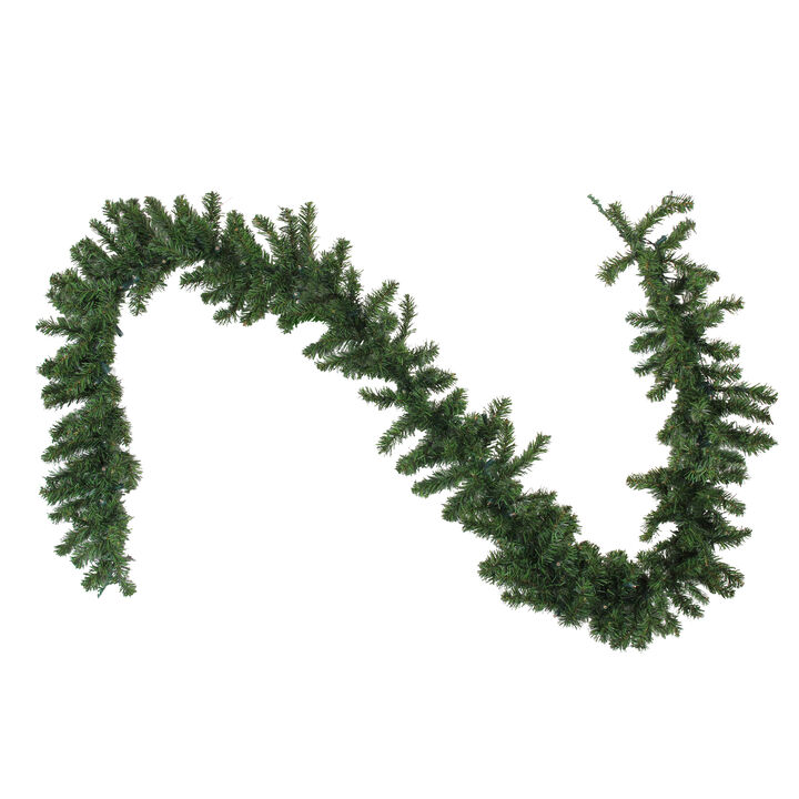 9' x 10" Pre-Lit LED Canadian Pine Artificial Christmas Garland - Clear Lights