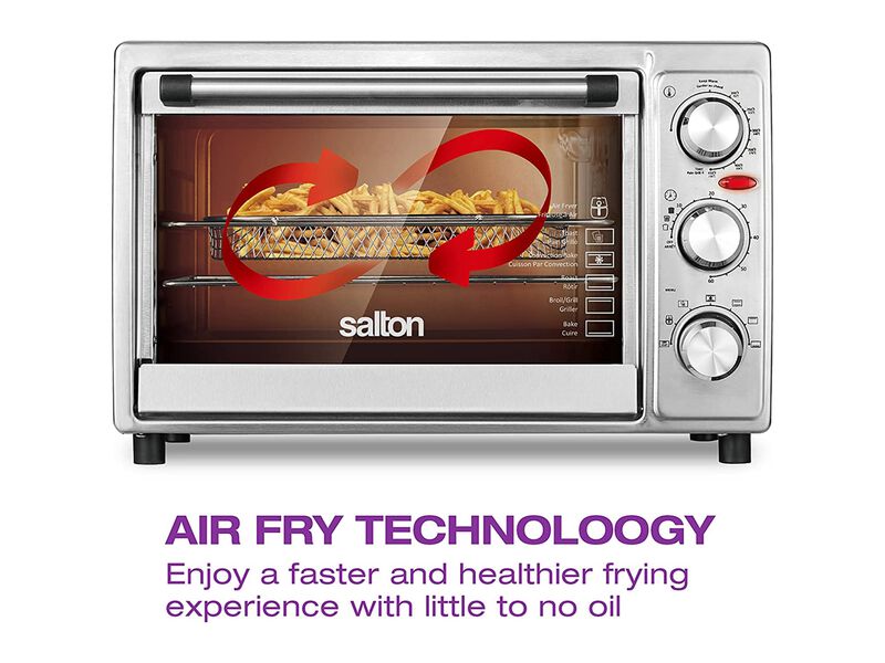 Salton - Toaster Oven and Air Fryer, 6 Slice Capacity, 6 Cooking Functions, Accessories Included image number 4