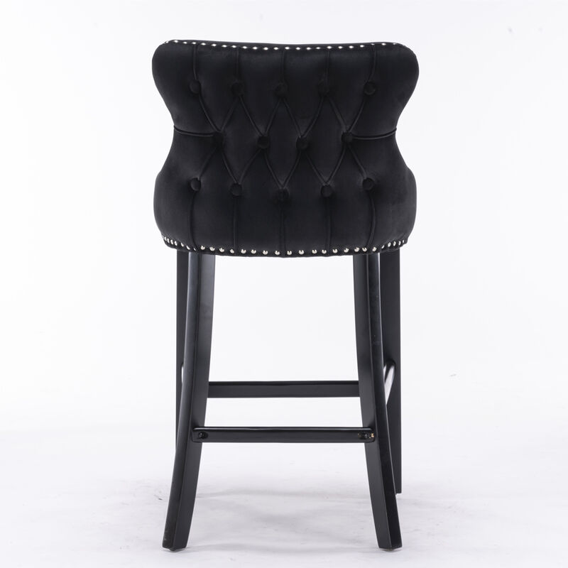 Streamdale Modern Velvet Wingback Bar Stools, Set of 2 image number 6