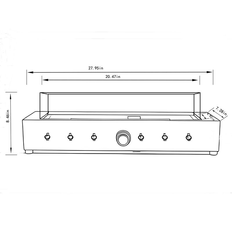 28-Inch Rectangle Fire Pit, Wind-Resistant 40000 BTU Outdoor Propane Fire Pit With Tempered Glass Wind Guard image number 3