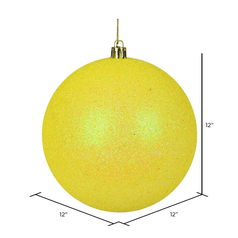 Yellow Glitter Ball Drilled image number 1