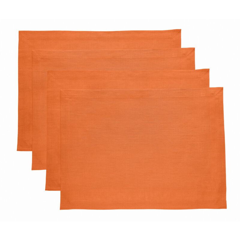 Solino Home Fete 100% Linen Placemats &ndash; Set of 4, 14 x 19 in, Machine Washable, Holiday and Everyday Dining
