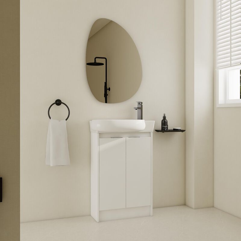 Modern 23" Freestanding Bathroom Vanity with Soft Close Doors and Adjustable Shelf