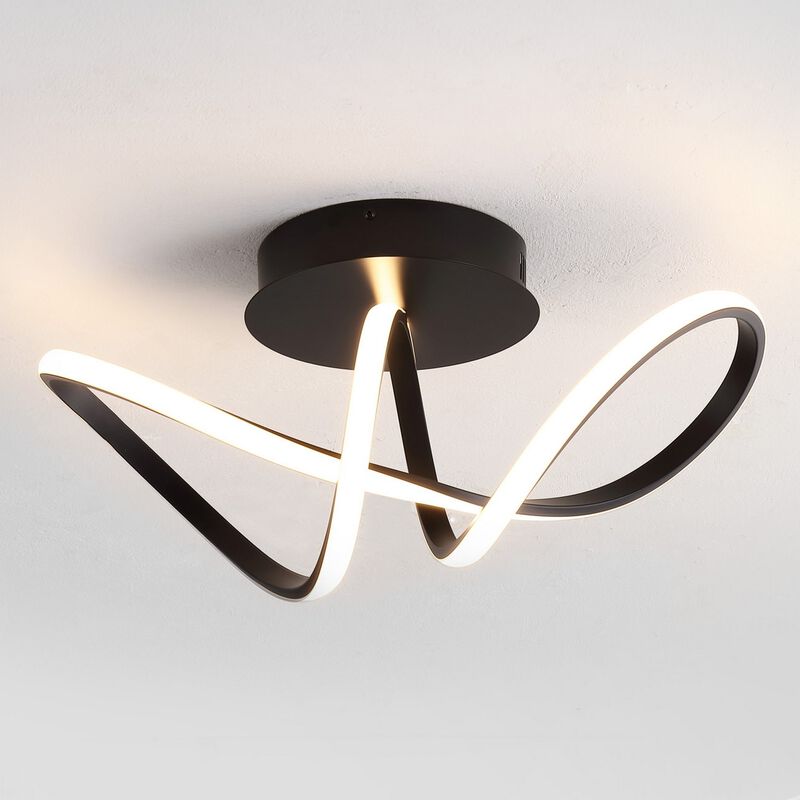Chantelle 1-Light Modern Minimalist Aluminum Loop Integrated LED Semi Flush Mount