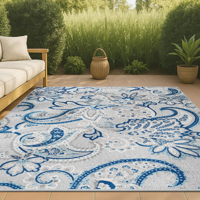 Gordes Paisley High-Low Indoor/Outdoor Area Rug