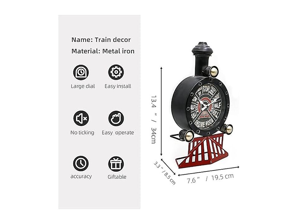 Vintage Train Wall Decor Steampunk Clock Gifts Men Man Cave Art Office Bedroom