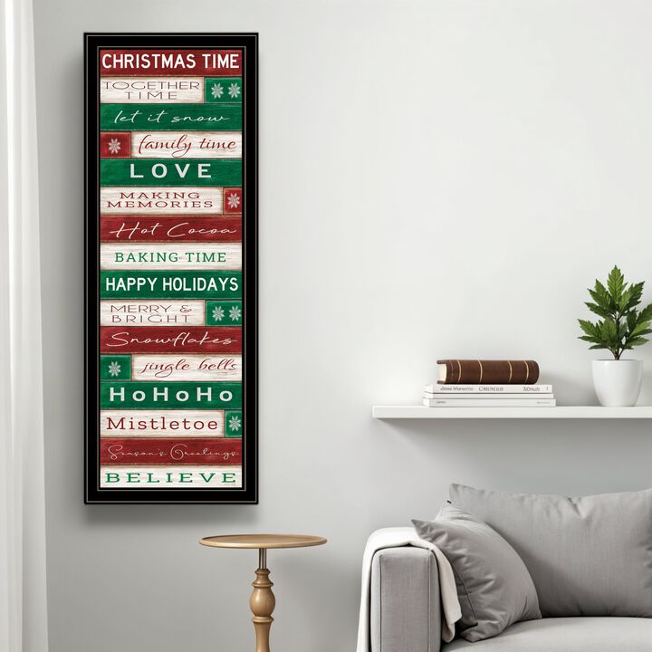 HomeRoots Christmas Time Black Framed Wall Art