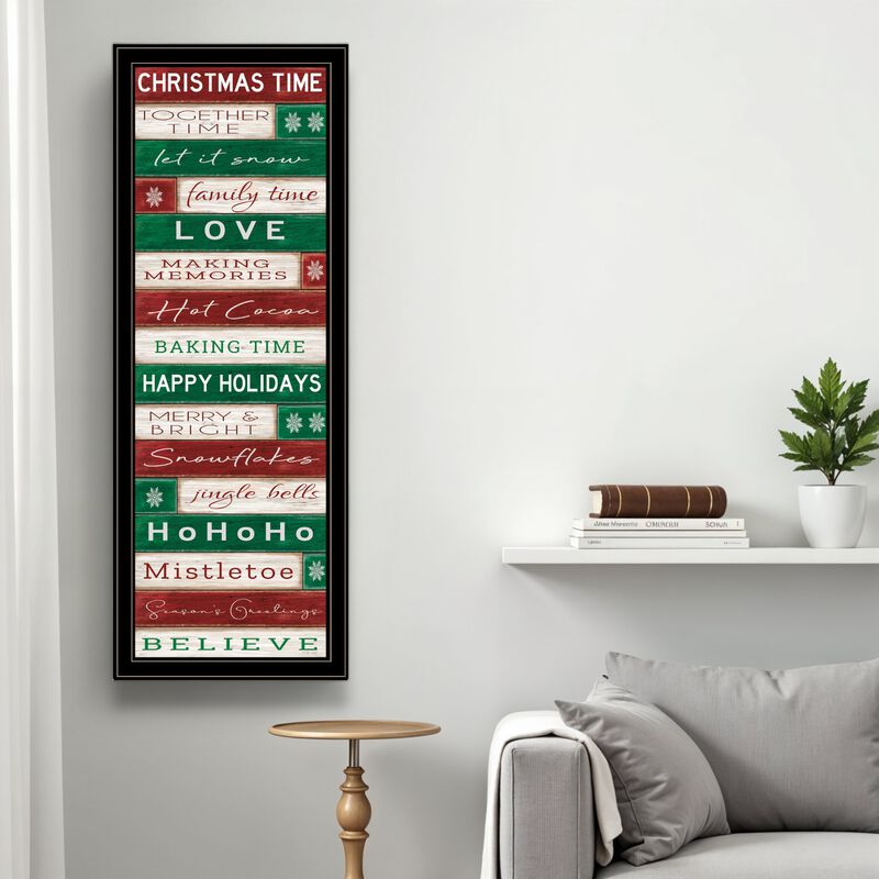 HomeRoots Christmas Time Black Framed Wall Art image number 1
