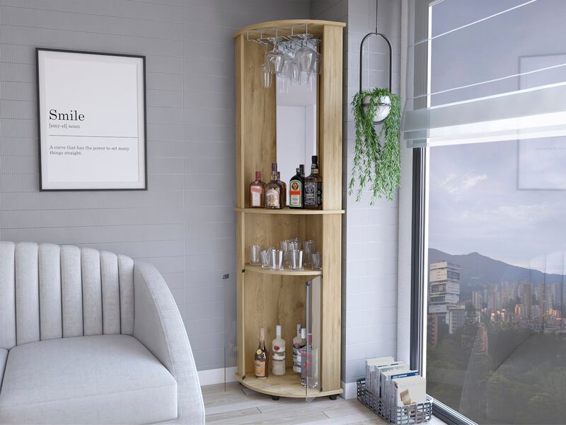 Corner Bar Cabinet Rialto, Living Room, Macadamia