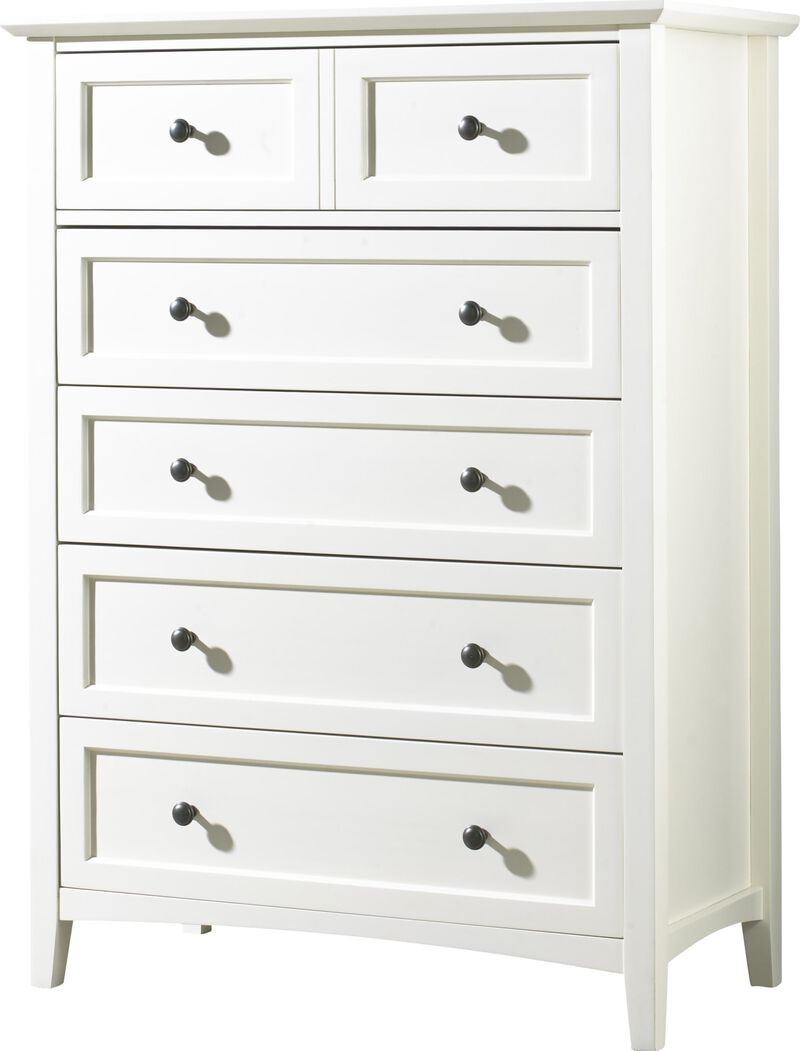 Paragon Five Drawer Chest in White
